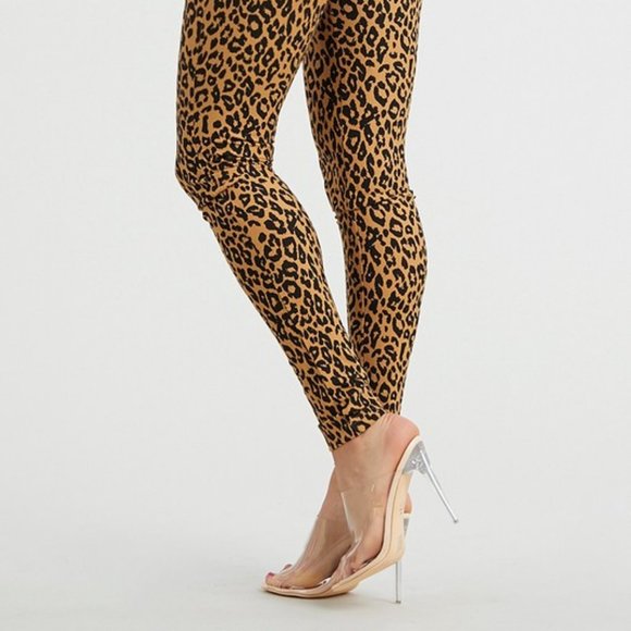 Leopard Waist-Banded Pull on Stretch Pants - Picture 3 of 5